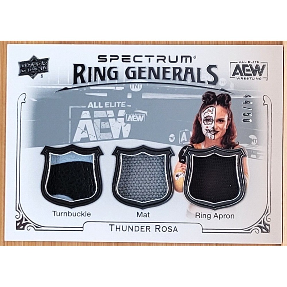 2021 UPPER DECK AEW SPECTRUM THUNDER ROSA RING GENERALS #D/50 TRIPLE RELIC